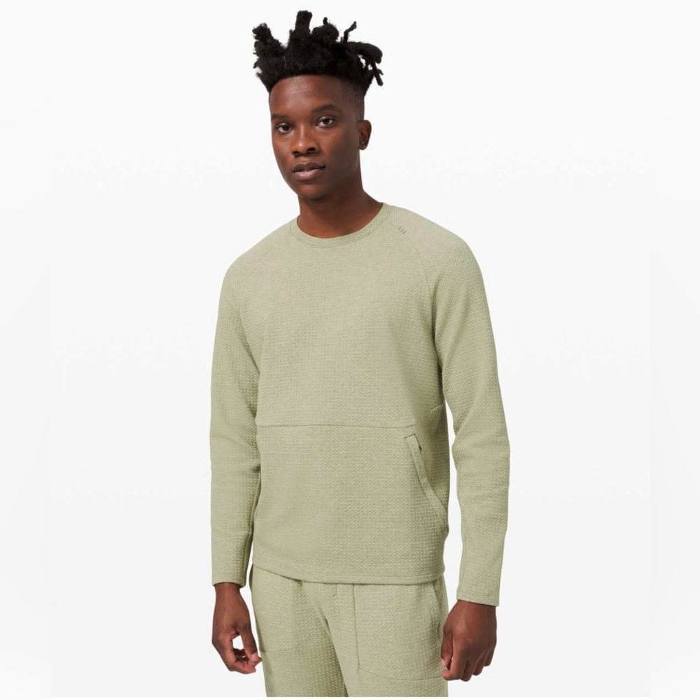 Lululemon At Ease Crew - Heathered Rosemary Green